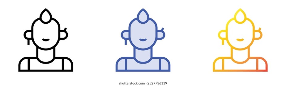 rock star icon. Linear, Blue Fill and Gradient Style Design Isolated On White Background