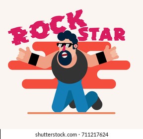 rock star  illustration. Flat design