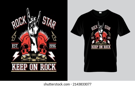 Estrella de rock seguir con diseño de camisetas de rock para amante de la música