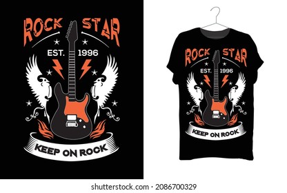 Rock Star auf Rock T-Shirt Design beibehalten 