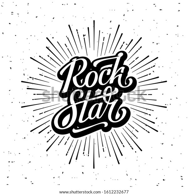 Rock Star Lettering Monochrome Hipster Vintage Stock Vector (Royalty ...