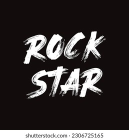 Rock Star lettering print on black background.