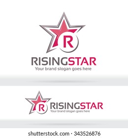 Rock Star Logo, R Letter Star, Sport Star Identity