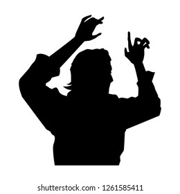 Rock star male silhouette