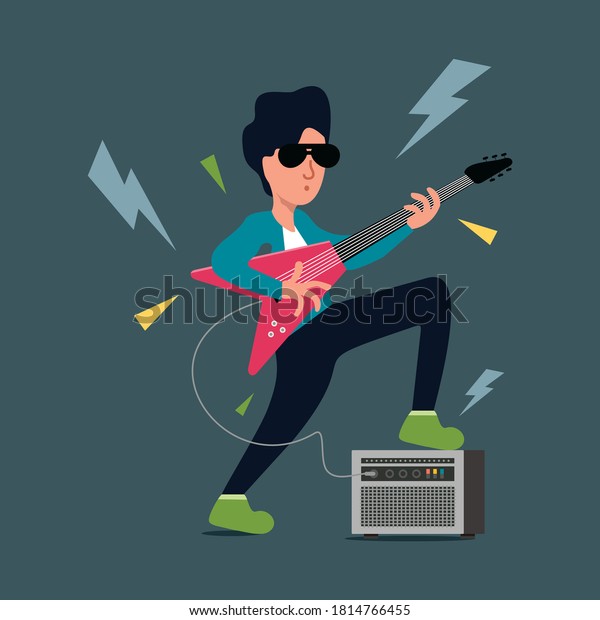 Rock Star Man Vector Illustration Rock Stock Vector (Royalty Free ...