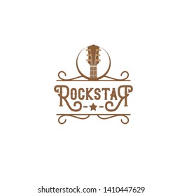 Rock star Music Bar typography logo design