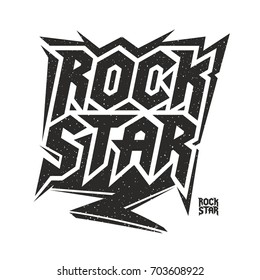 Rock Star Music Culture Lettering Illustration Stock Vector (Royalty ...