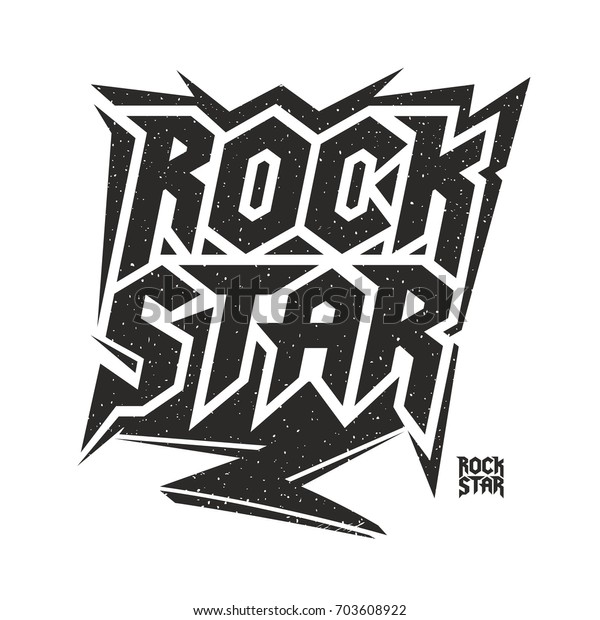 Rock Star Music Culture Lettering Illustration Stock Vector (Royalty ...