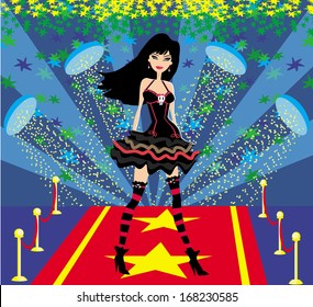 rock star on a red carpet 