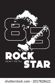  Rock Star picture Vector illustration for your Tee Shirt or your  Design