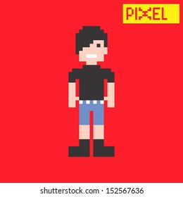 rock star pixel character