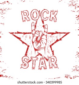 Rock star, print for t-shirt graphic. Vector illustration.