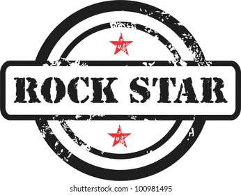 Rock star rubber stamp