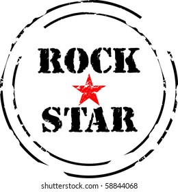 Rock star rubber stamp