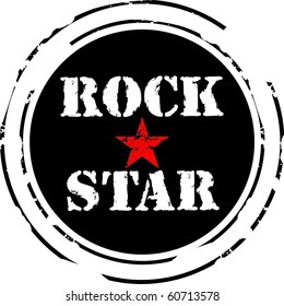 Rock star rubber stamp