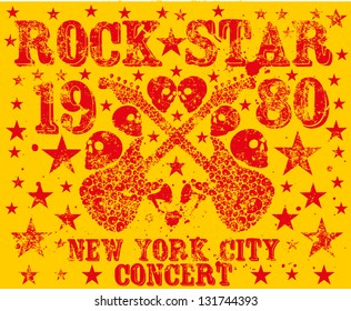 rock star skull vector art