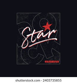 ROCK STAR slogan typography for t shirt quotes design, vector illustration 