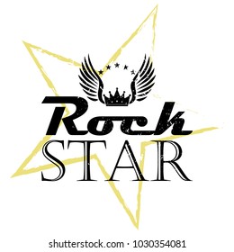 Rock star slogan vector slogan graphic, for t-shirt and other uses