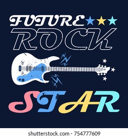 Rock star slogan vector slogan graphic, for t-shirt and other uses