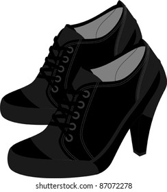 Rock Star Sneaker,Black Sneaker With Heel