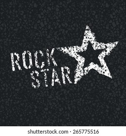 Rock Star Symbol on Asphalt Texture