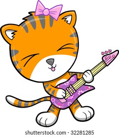 Rock Star Tiger Vector Illustration