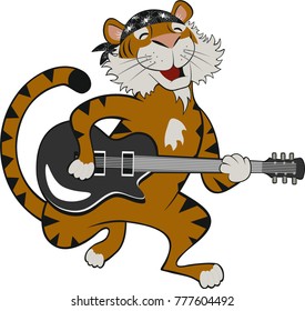 Rock Star Tiger Vektorgrafik