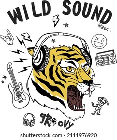 rock star tiger with wild sound