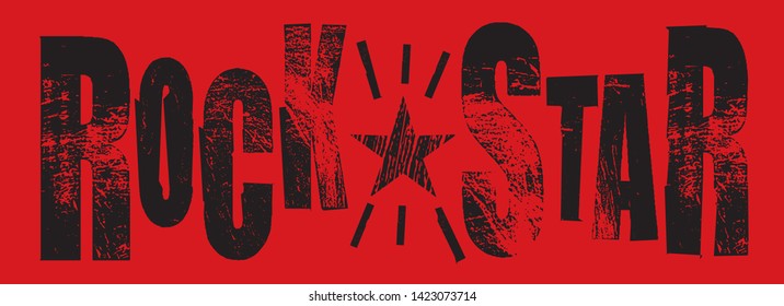 Rockstar-Typografie-Banner-Illustration