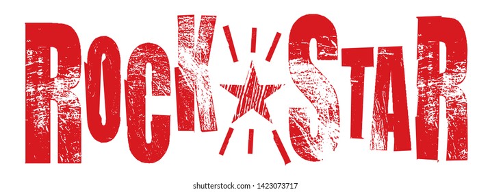 rock star typography banner poster illustration