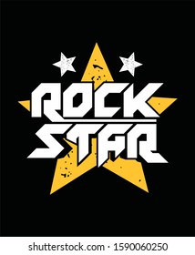 Rock star typography design vector illustration ready for print on tee, poster and other uses.