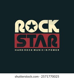  rock star typography, tee shirt graphics.
