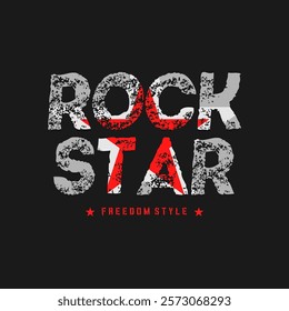  rock star typography, tee shirt graphics.
