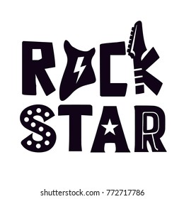 Rock Star Typography Vector Print.