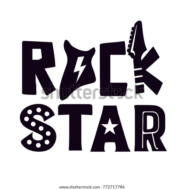 Rock Star Typography Vector Print Stock Vector (Royalty Free) 772717786