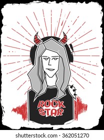 Rock star. Vector illustration.