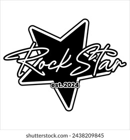 Rock Star Y2K Clothing Logo Patch Apparel Fashion Sticker And Vector Design K21, Commercial Use