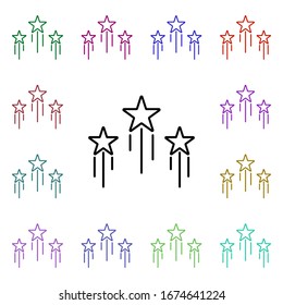 Rock, stars, fly multi color style icon. Simple glyph, flat vector of rock and roll icons for ui and ux, website or mobile application