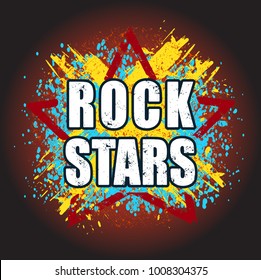 Rock Stars Very Bright Grunge Design Stock Vector (Royalty Free ...