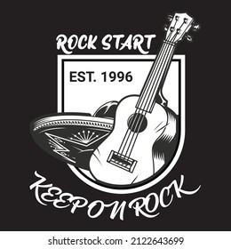 ROCK START EST 1996 KEEP ON ROCK T-SHIRT DESIGN