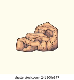 Rock stone big cartoon. Stones and rocks in isometric 3d flat style. of different boulders. Cobblestones of various shapes. Vector Illustration