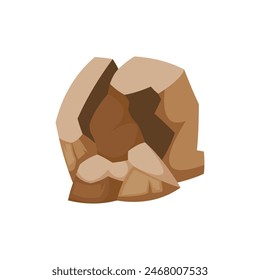 Rock stone big cartoon. Stones and rocks in isometric 3d flat style. of different boulders. Cobblestones of various shapes. Vector Illustration