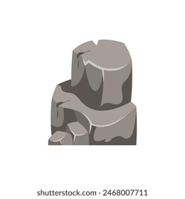 Rock stone big cartoon. Stones and rocks in isometric 3d flat style. of different boulders. Cobblestones of various shapes. Vector Illustration