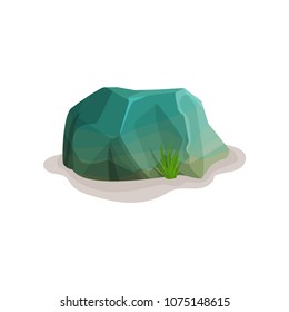 Rock stone, boulder, design element of natural landscape vector Illustration on a white background