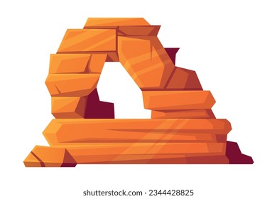 Rock and Stone Boulder Stack as Desert Landscape Element Vector Illustration