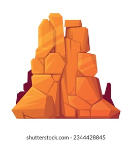 Rock and Stone Boulder Stack as Desert Landscape Element Vector Illustration
