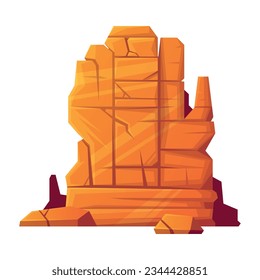 Rock and Stone Boulder Stack as Desert Landscape Element Vector Illustration