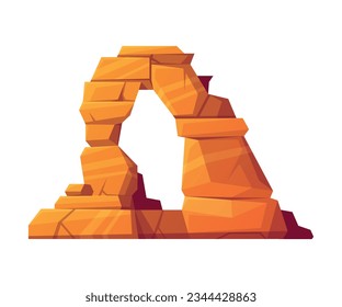 Rock and Stone Boulder Stack as Desert Landscape Element Vector Illustration