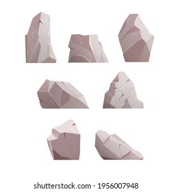 Rock stone. Cartoon vector isolated illustration.