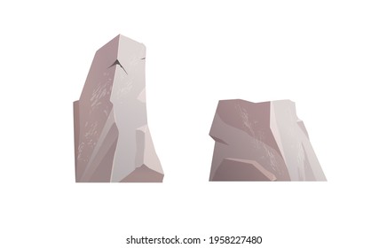 Rock stone. Cartoon vector isolated illustration.